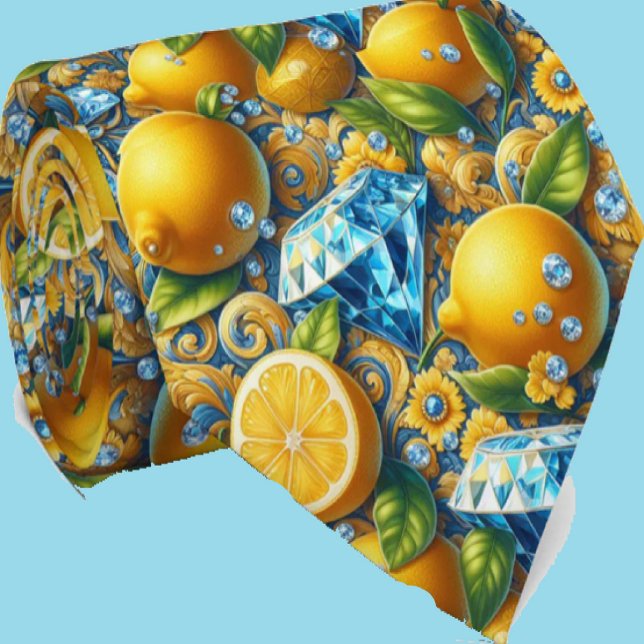 Cravate Citron d'Amalfi Méditerranée Faux Diamants Faux So (Créateur téléchargé)