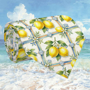 Cravate Citron d'Amalfi Méditerranée Faux Diamants Faux So