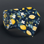 Cravate Citron jaune sur Arrière - plan bleu<br><div class="desc">Citron jaune sur cravate Arrière - plan bleu</div>