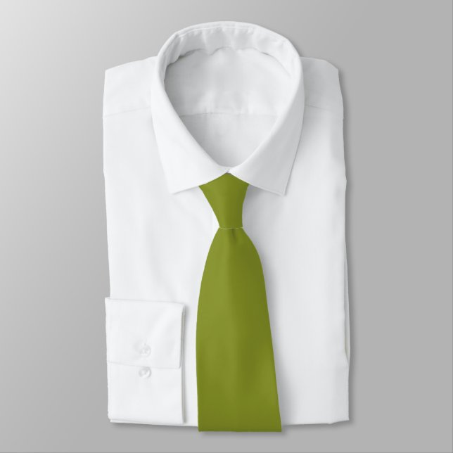 Cravate Citron vert moderne couleur solide (Attaché)