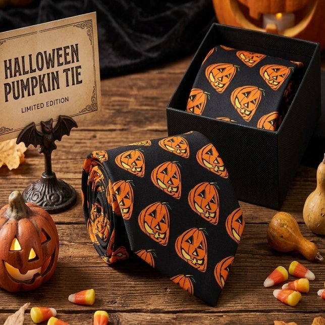 Cravate Citrouille bancale Halloween (Créateur téléchargé)