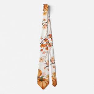 Cravate Citrouille Florale Automnale Rustique – Récolte d'