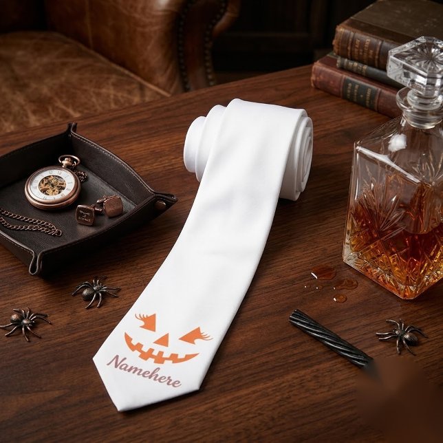 Cravate Citrouille personnalisée Jack O Lantern Halloween  (Créateur téléchargé)