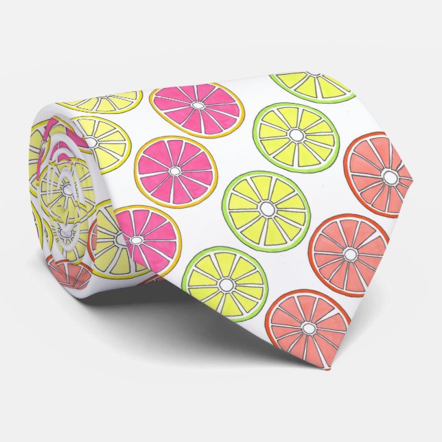 Cravate Citrus tropical Citrus citron citron citron citron (Roulé)