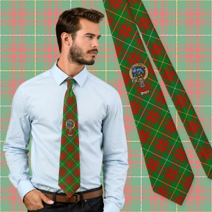 Cravate Clan Bruce Crest sur la chasse Tartan