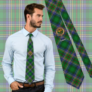 Cravate Clan Cockburn Crest sur Tartan