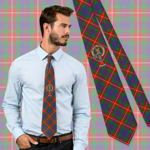 Cravate Clan Fraser de Lovat Crest sur Tartan