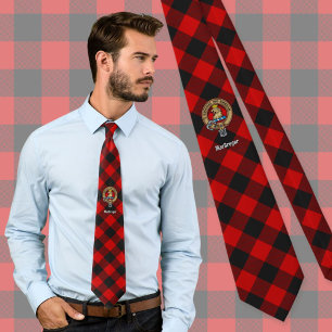 Cravate Clan Gregor Crest sur Rob Roy Tartan