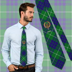 Cravate Clan Hamilton Crest sur la chasse Tartan