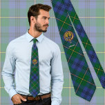 Cravate Clan Johnston Crest sur Tartan<br><div class="desc">Clan Johnston crête badge entouré d'une sangle et boucle sur l'arrière - plan tartan. Texte personnalisé.</div>