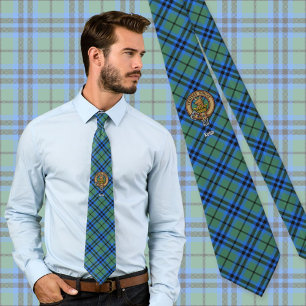 Cravate Clan Keith Crest sur Tartan
