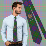 Cravate Clan MacDonald Crest sur Tartan<br><div class="desc">Clan MacDonald badge crête entouré d'une sangle et boucle sur l'arrière - plan tartan. Texte personnalisé.</div>