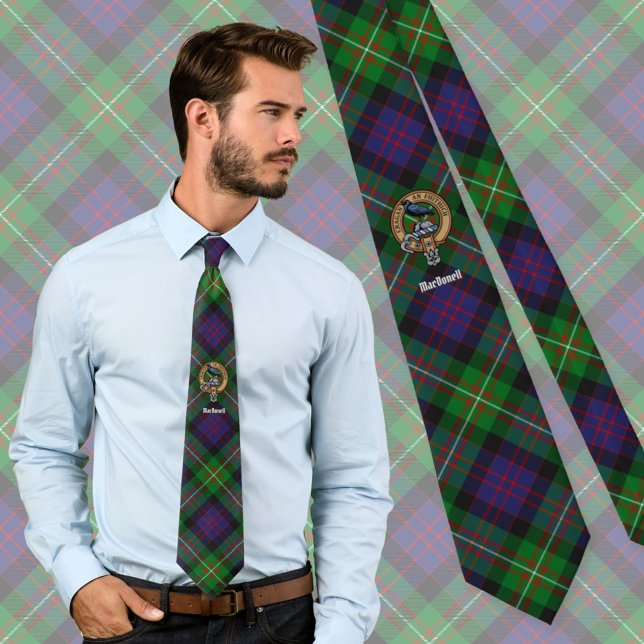 Cravate Clan MacDonell de Glengarry Crête sur Tartan (Créateur téléchargé)