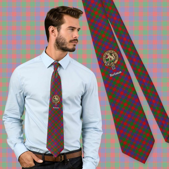 Cravate Clan MacGowan Crest sur Tartan (Créateur téléchargé)