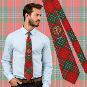 Cravate Clan MacLean Crest sur Tartan