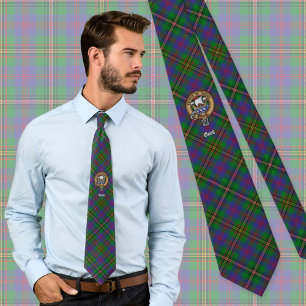 Cravate Clan Wood Crest sur Tartan