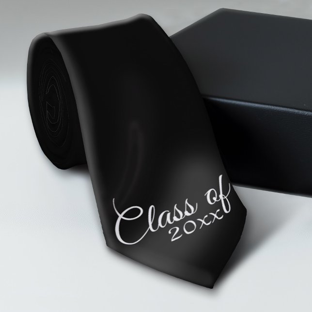 Cravate Classe avec année personnalisée et lycée (Custom Graduation Tie)