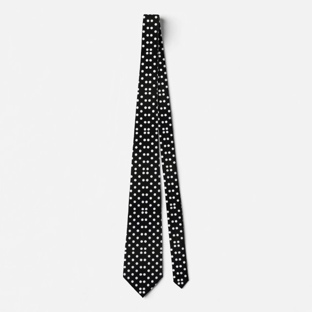 Cravate Classic Black & White Polka Dot (Devant)