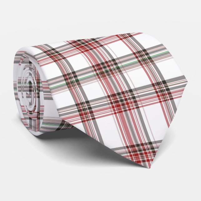 Cravate Classic Christmas Red and Green Tartan Plaid (Roulé)