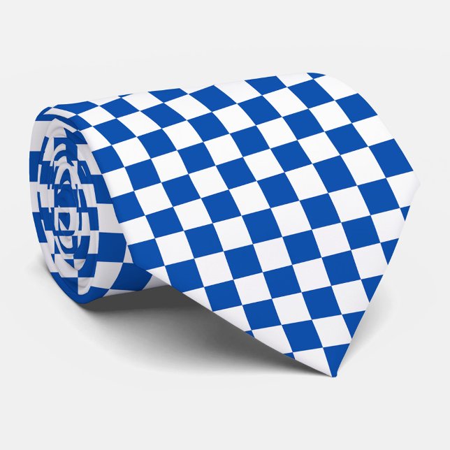 Cravate Classic cobalt blue checkerboard (Créateur téléchargé)