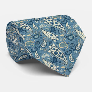 Cravate Classic Floral Ardoise Bleu Paisley