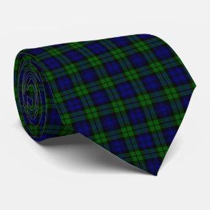 Cravate Classic Green & Navy Blackwatch Tartan Plaid