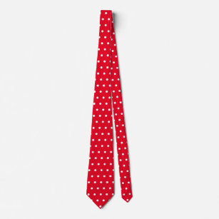 cravate classique blanc et rouge pointillé