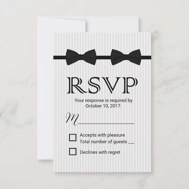 Cravate classique Mariage double mâle gris RSVP (Devant)