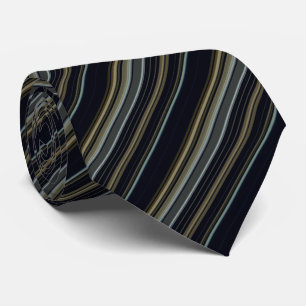 Cravate Classy Navy et Gold Stripes