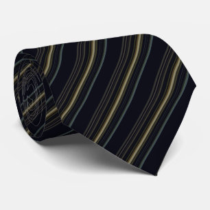 Cravate Classy Navy et Gold Stripes