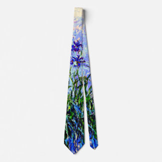 Cravate Claude Monet : Irises, belle peinture florale