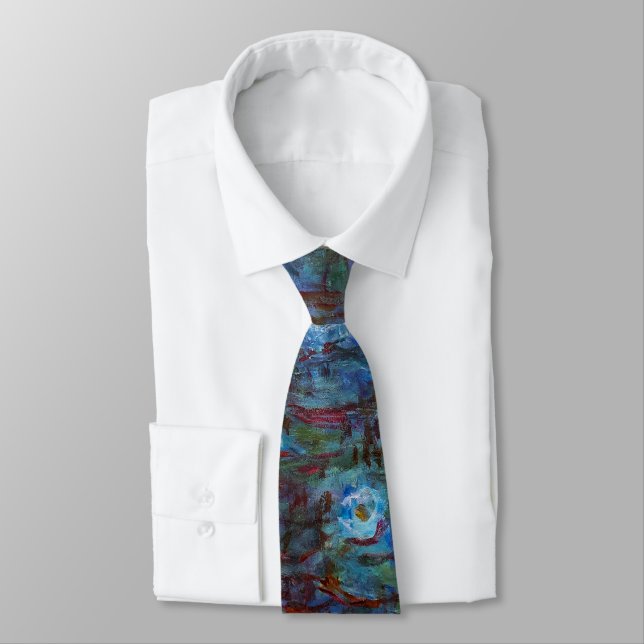 Cravate Claude Monet - Nymphéas bleus (Attaché)