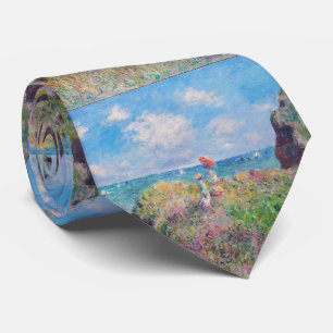 Cravate Claude Monet - Promenade sur la falaise à Pourvill
