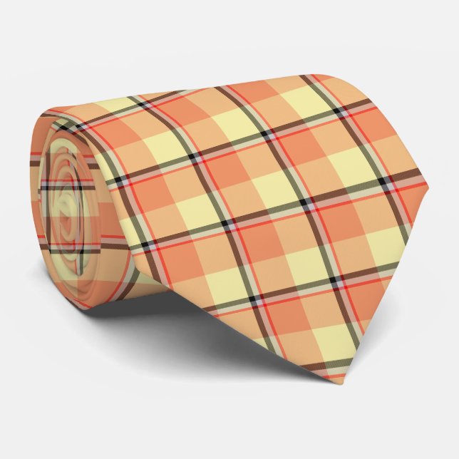 Cravate Claystone and Morning Mist Plaid Neck Tie (Roulé)