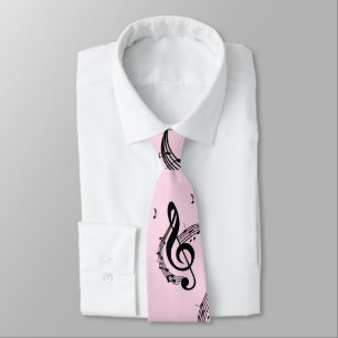 Cravate Climacic G Clef rose