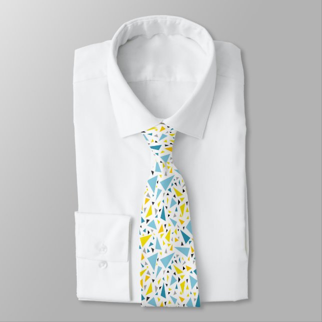 Cravate Cliquez sur le design favori Jaune et triangle ble (Attaché)