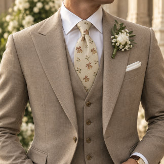 Cravate Cloche de mariage argenté en dentelle herringbone
