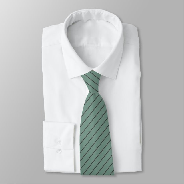 Cravate Clocher vert avec rayures gris charbon (Attaché)