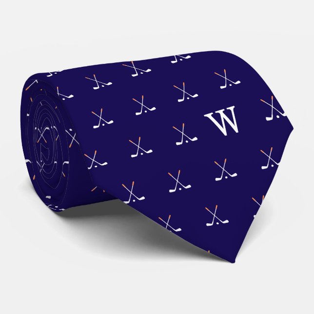 Cravate Clubs de golf Monogrammés Bleu foncé (Roulé)