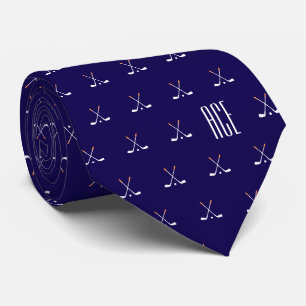 Cravate Clubs de golf Monogrammés Bleu foncé