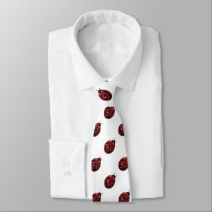 Cravate Coccinelle rouge scintillante motif coccinelle
