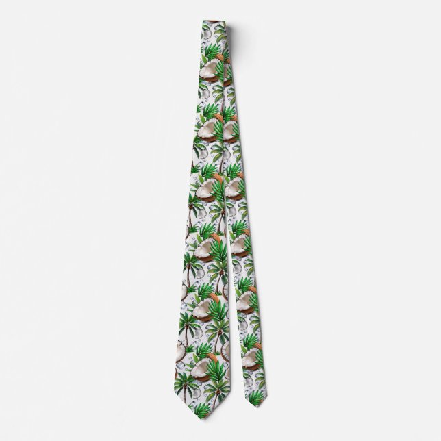 Cravate Cocotier Palm Tree Tropical Motif Design (Devant)