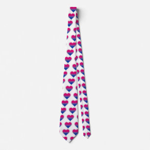 Cravate Coeur bisexuel de drapeau