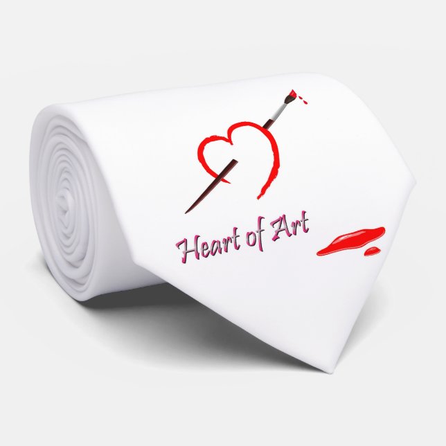 Cravate Coeur rouge de l'art Amour Peinture Peinture Artis (Roulé)