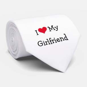 Cravate Coeur rouge J'aime ma petite amie