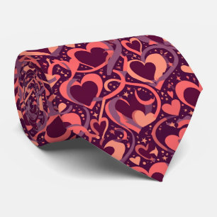 Cravate Cœurs de la Saint-Valentin Colorés Motif Sans Cout
