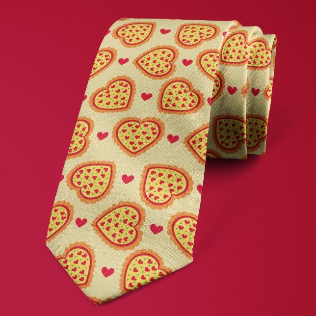 Cravate Cœurs de Pizza Mignons Amusement Amateur de Pizza (Créateur téléchargé)
