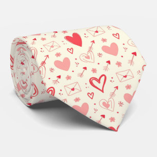 Cravate Cœurs romantiques de la Saint-Valentin motif sans 