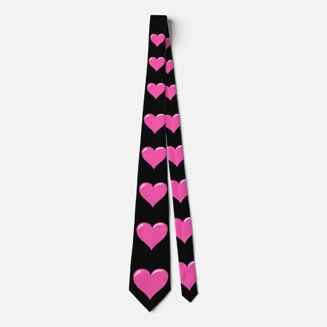 Cravate Coeurs roses - Amour (Devant)