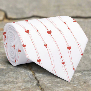 Cravate Coeurs rouges sur rubans Motif sans couture Valent
